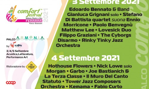 Barley Arts - Nasce Comfort Festival™️: 3-4 Settembre 2021 al Parco Bassani di Ferrara!